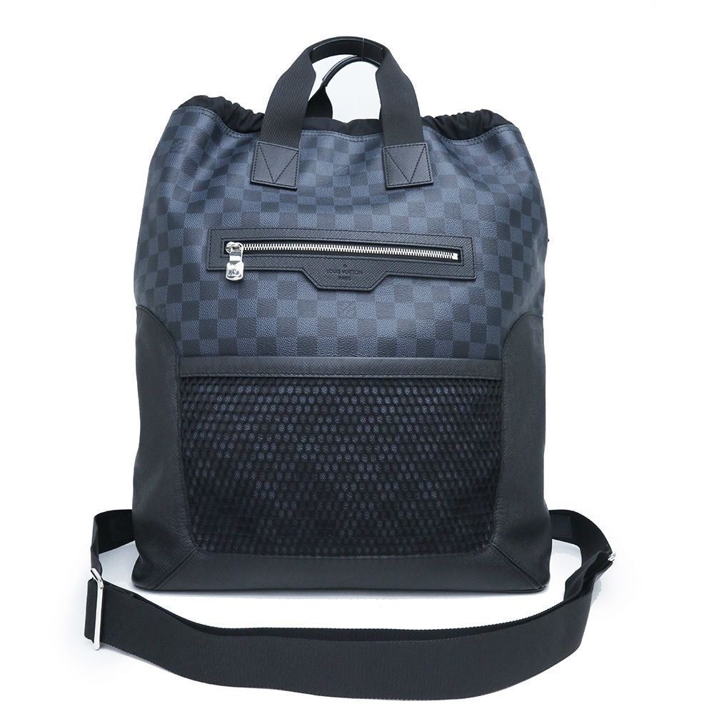 Damier Cobalt Matchpoint Hybrid Drawstring Purse Rucksack Daypack